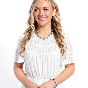 Poolside Perfection - Blue bracelet& Swimming in Sparkles - Blue necklace